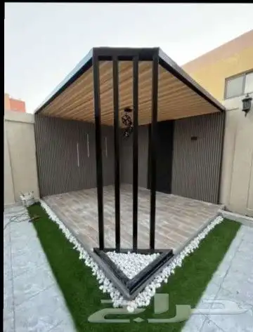 أعمال حداده مظلات جلسات برجولات تركيب بديل الخشب عشب صناعي 7