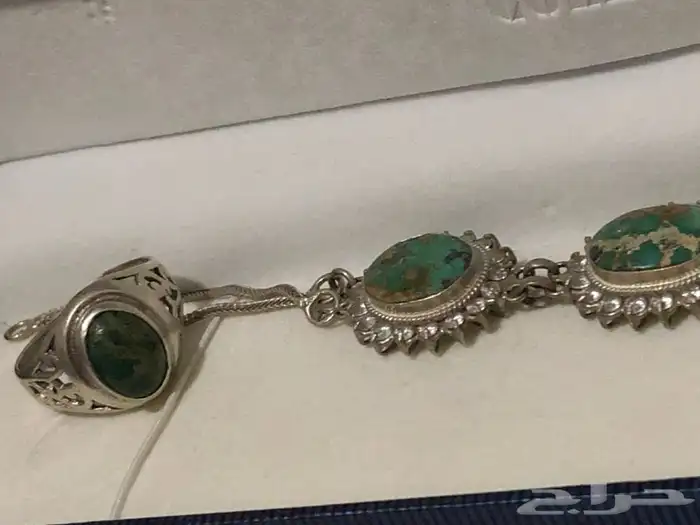 طقم انسيال فضة وخاتم فيروز نياشابوري حسيني 0