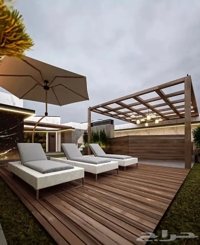 بناء كوخ وديكور الاستراحات والجلسات الخارجية والداخلية 3