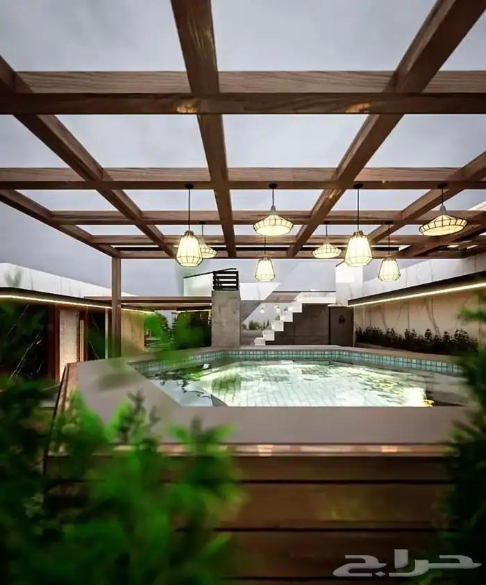 بناء كوخ وديكور الاستراحات والجلسات الخارجية والداخلية 7