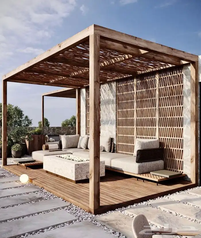 بناء كوخ وديكور الاستراحات والجلسات الخارجية والداخلية 0