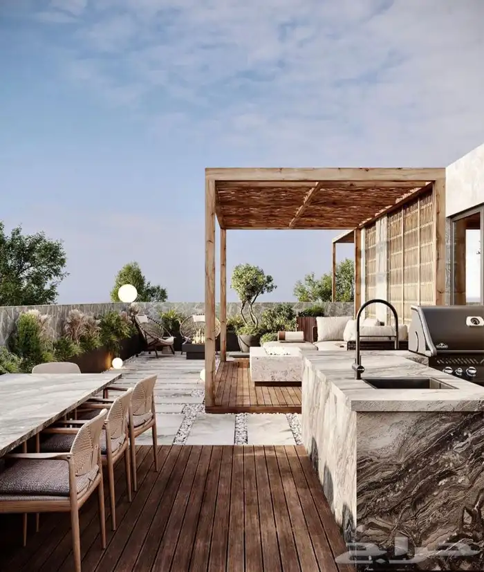 بناء كوخ وديكور الاستراحات والجلسات الخارجية والداخلية 1