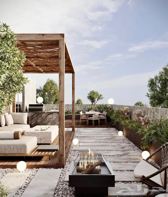 بناء كوخ وديكور الاستراحات والجلسات الخارجية والداخلية 6