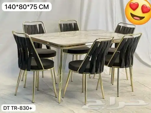 أفخم طاولات طعام تركية وماليزية جودة عالية رخام خشب 5