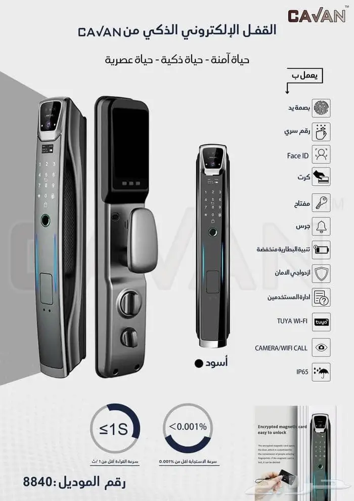 قفل باب ذكي الكتروني بصمة تركيب الاقفال الذكية برمجة قفل ذكي 0