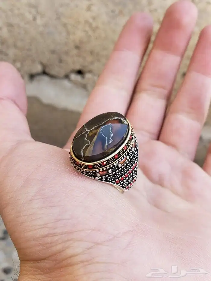 خواتم فضه جمله و عقيق يمني طبيعي 7