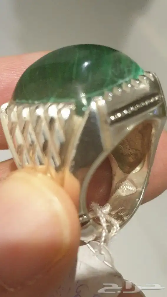 خاتم ملاكيت فخم وراهي بصياغة سترة 9