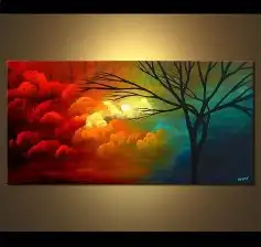 لوحات رسم فن تشكيلي بالفرشاه 0