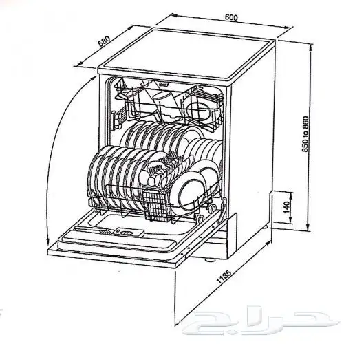 غسالة صحون تلبيس كامل 60 سم بلت -ان SUPERGAS SG4188 CH 4