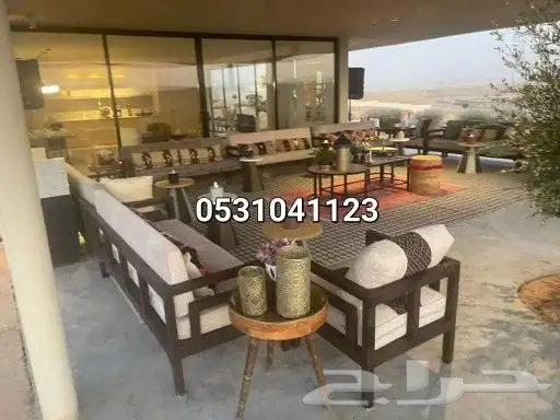 جلسات خارجيه خيزران وخشب وحديد حسب الطلب 31