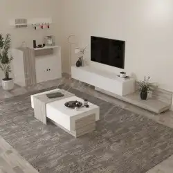طقم طاولة تلفاز مع طاولة وسط مع ركن قهوة من B 2