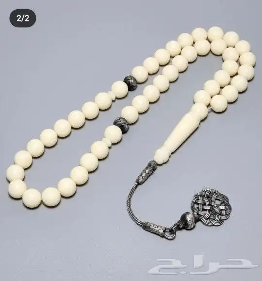 سبحه تراب كهرمان مع فضه طربزوني 5