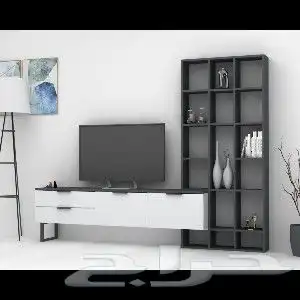 طاولة تلفزيون معلقه مع رفوفها 2