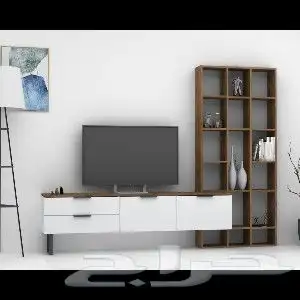 طاولة تلفزيون معلقه مع رفوفها 4