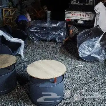 تفصيل كراسي و طاولة كلاسيكي من برميل حديد 7