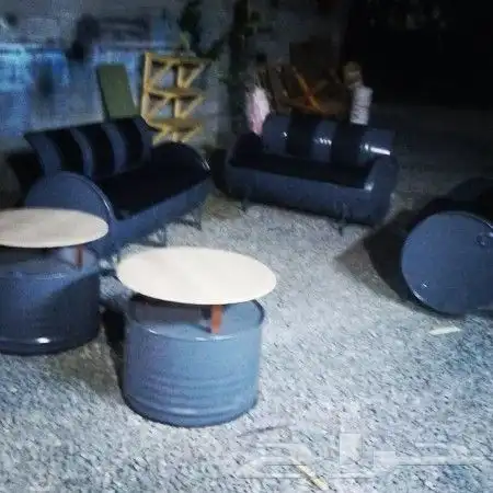تفصيل كراسي و طاولة كلاسيكي من برميل حديد 8