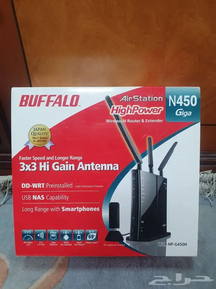 راوتر لاسلكي عالي الطاقة ذو النطاق العريض BUFFALO 24