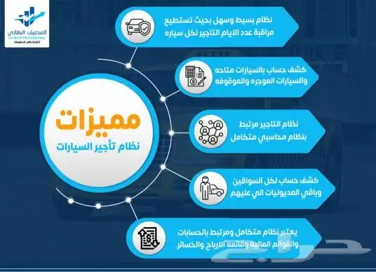 برنامج محاسبي خاص لتأجير سيارات الأجرة معتمدمن الهيئه العامه 2