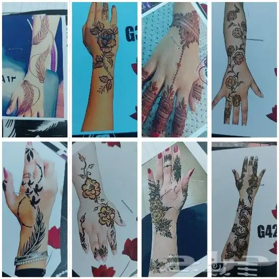 استيكرات وحناء اقماع وشطرطون لليد والرجل 9