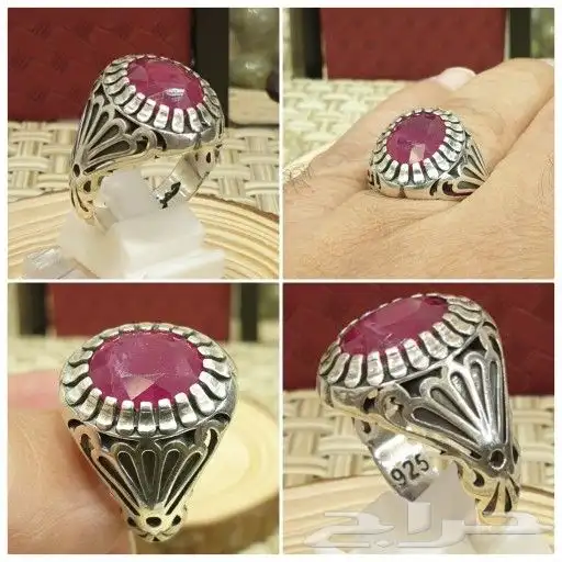 خاتم ياقوت أفريقي طبيعي صياغة حمزة 4