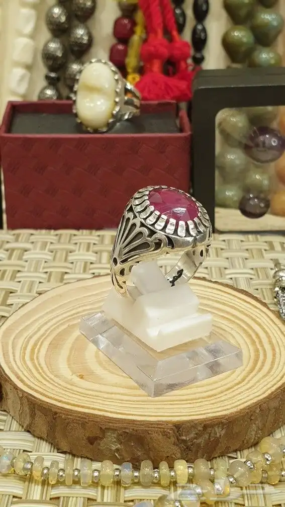 خاتم ياقوت أفريقي طبيعي صياغة حمزة 1