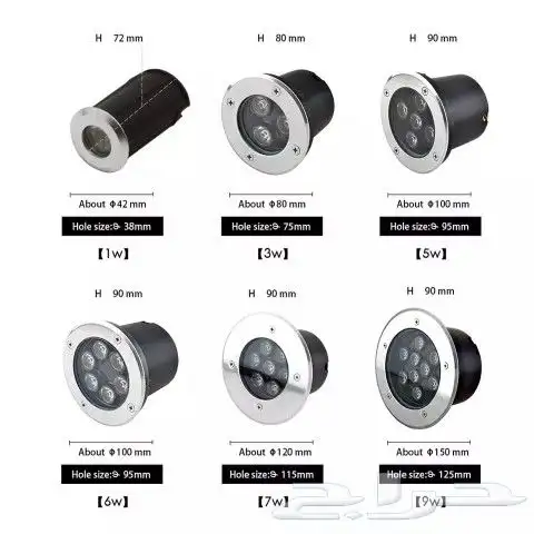 كشافات دفن ارضي عيون انارة مركزة جميع المقاسات 3