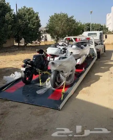 سطحة هيدروليك لشحن و نقل الدراجات و السيارات الى الامارات 2
