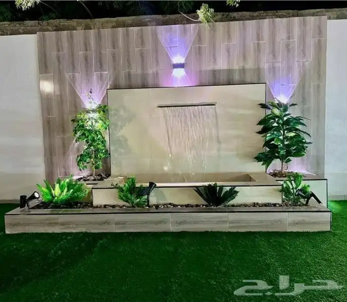 تنسيق حدائق وعشب طبيعي ومظلات وشلالات 3