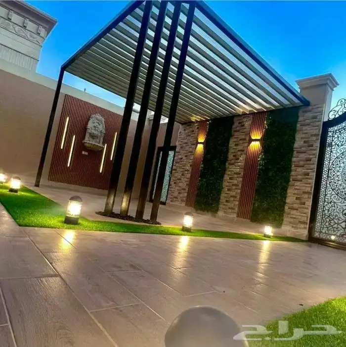 تنسيق حدائق وعشب طبيعي ومظلات وشلالات 8