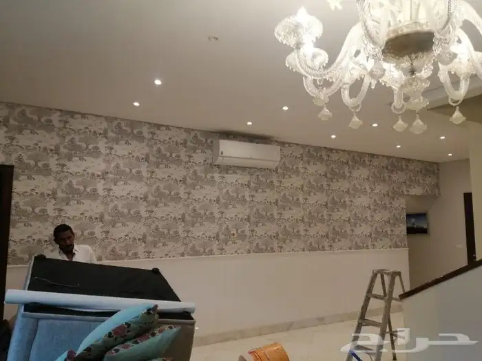 اعمال ورق جدران وديكورات دخليه ودهنات 8