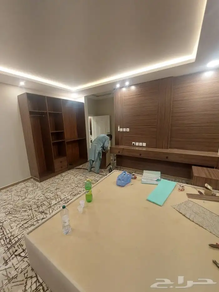 غرفه نوم فندقي نفرح نفرين دولاب ديكورات خشاب بارتشين تسريحات 5