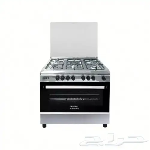 جنرال سوبريم فرن غاز 90 60 سم  5 شعلات  امان كامل  استانلس 0