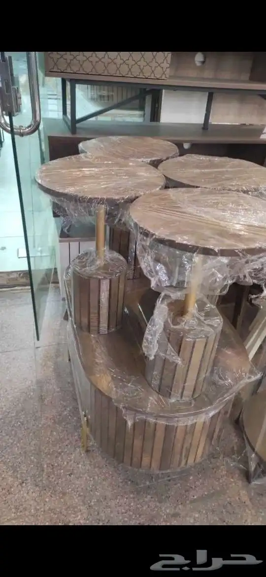 طاولات طقم 5 قطعه بديل خشب 8