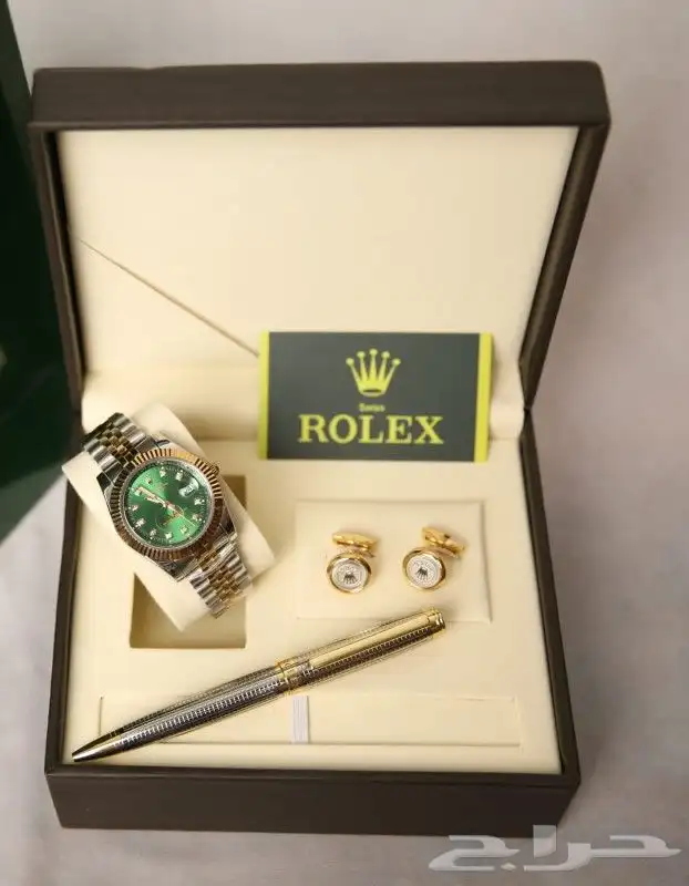 طقم ساعة وقلم وكبك رولكس 5