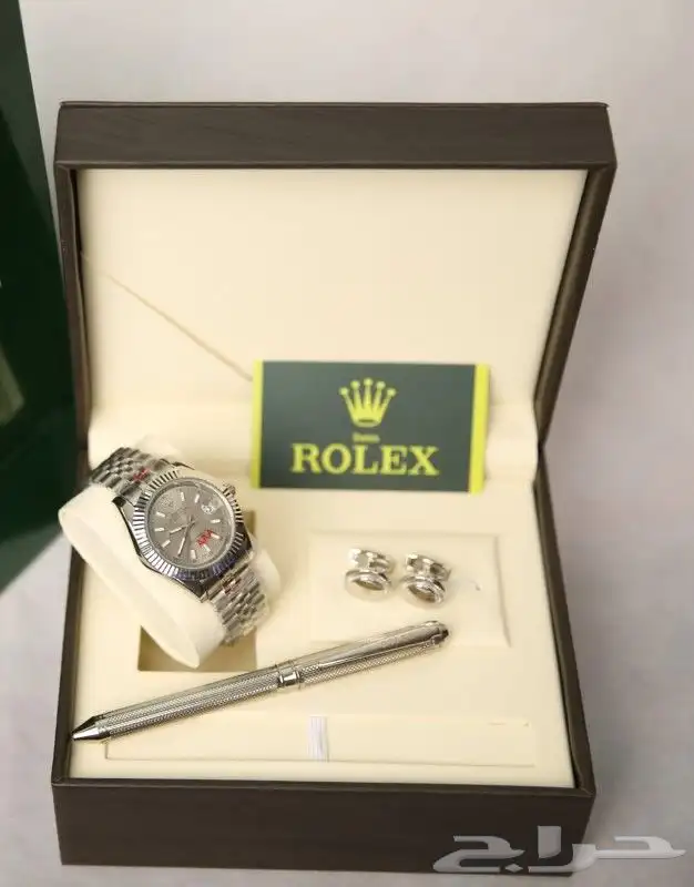 طقم ساعة وقلم وكبك رولكس 4