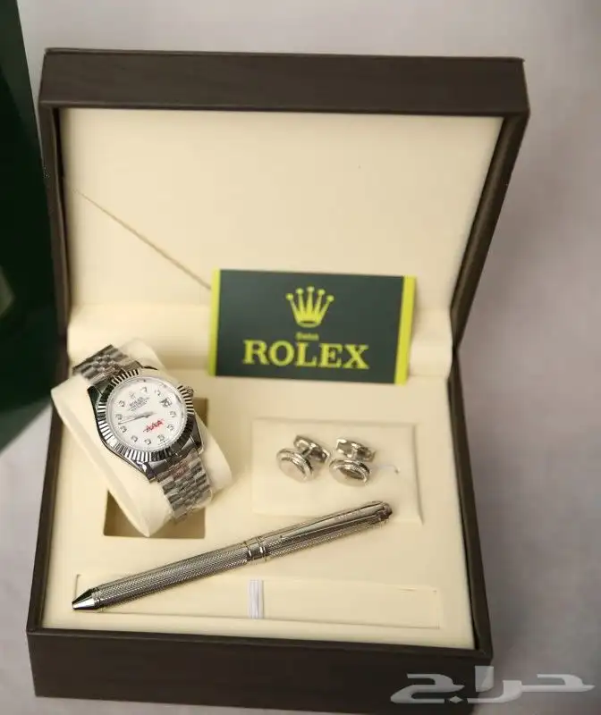 طقم ساعة وقلم وكبك رولكس 9