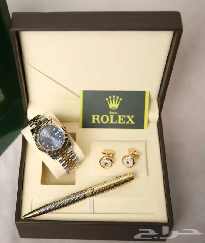 طقم ساعة وقلم وكبك رولكس 1