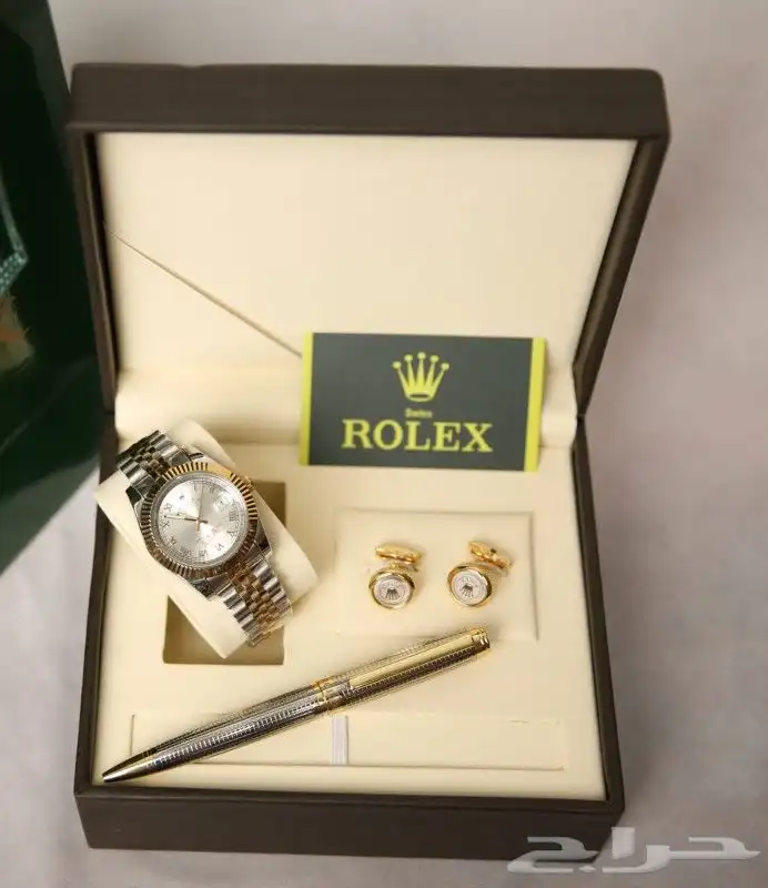 طقم ساعة وقلم وكبك رولكس 2