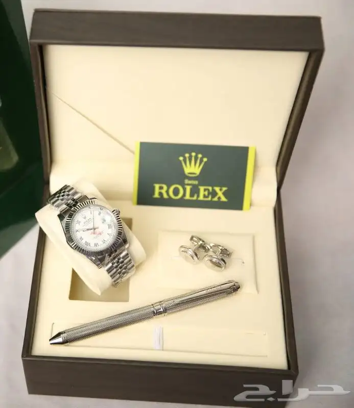 طقم ساعة وقلم وكبك رولكس 7