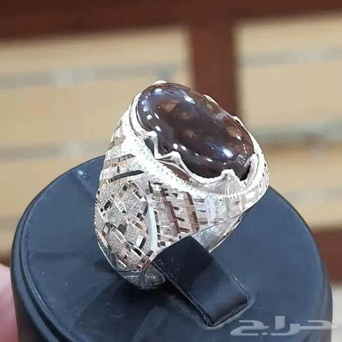 خاتم عقيق ناري مكسيكي طبيعي بشهادة 3
