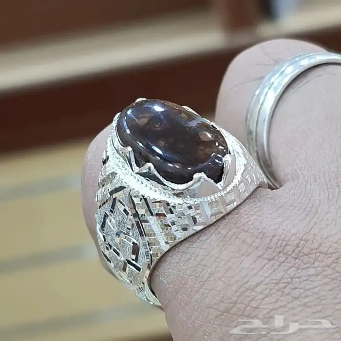 خاتم عقيق ناري مكسيكي طبيعي بشهادة 5