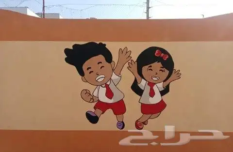 رسام مدارس رسم حضانه محترف جرافيتي و نحات بارز علي الجدار 9
