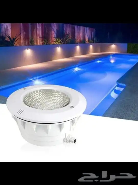 كشاف مسابح داخلي بالجدار علبة ولمبة 12 فولت ملون واصفر وابيض 0