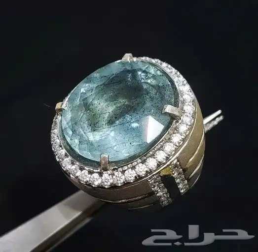 خاتم اكوامارين طبيعي فاخر 6