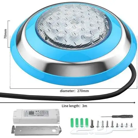 كشاف مسبح ستيل المنيوم مقاوم للماء اصفر وملون ريموت 4