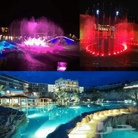 كشاف مسبح ستيل المنيوم مقاوم للماء اصفر وملون ريموت 8