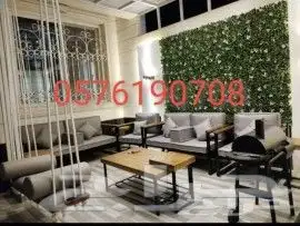 كراسي جلسات خارجية خشب حديد و مراجيح أطفال و زحاليق 30