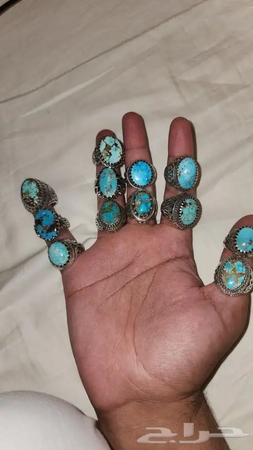 خواتم فيروز مشكله والاسعار جدا مغريه 0