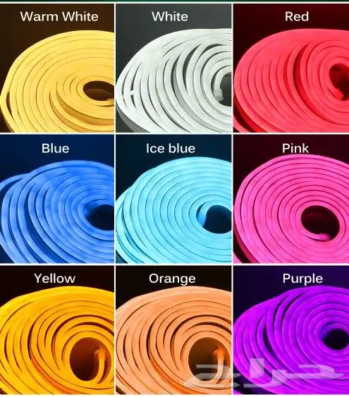 نيون فلكس ليد 12 فولت Ip65 neon flex led 5m 12v 17