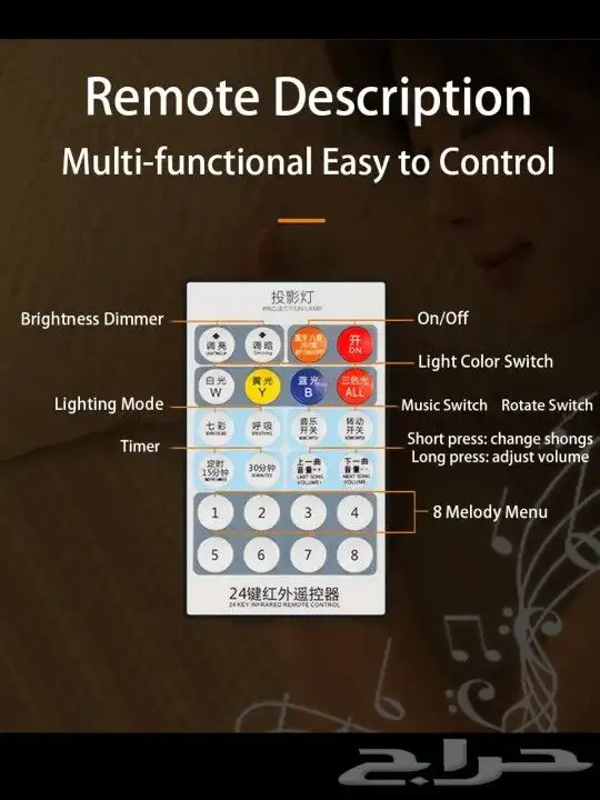 جهاز عرض موسيقي هديه للأطفال مناسب لالنوم وحفلات الميلاد 17